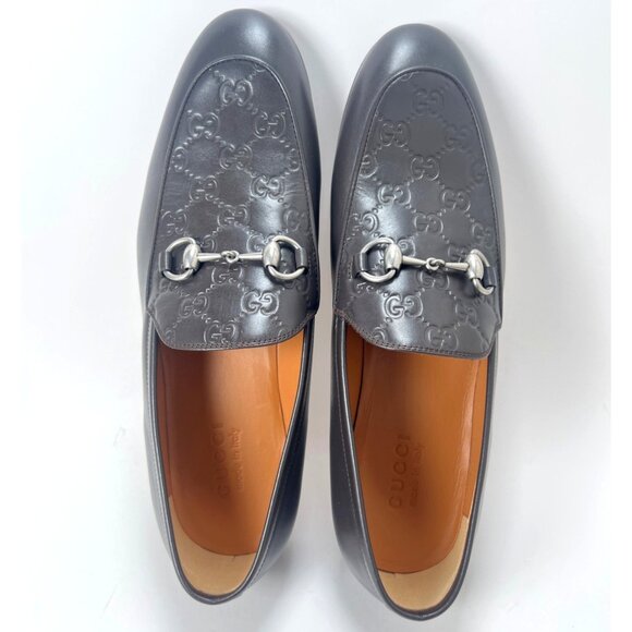 Gucci GG Debossed Leather Men Loafers Horsebit Cocoa Brown Dress Shoes Size 9 - Picture 11 of 15